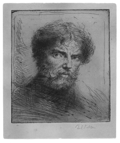 Selfportrait, bust bareheaded. by Augustus John at