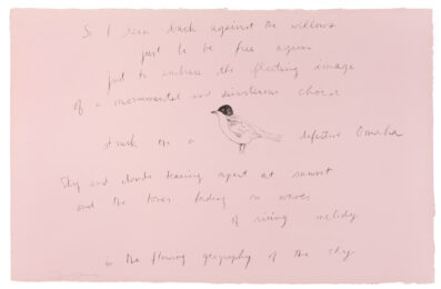 So I leaned back (from “Oo la la” portfolio) with Ron Padgett poem by Jim Dine at Petersburg Press