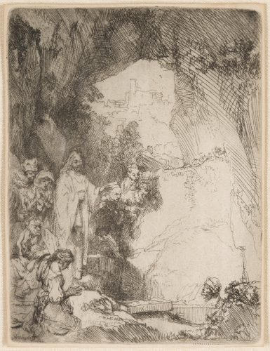 The Raising of Lazarus. Small Plate by Harmensz van Rijn Rembrandt