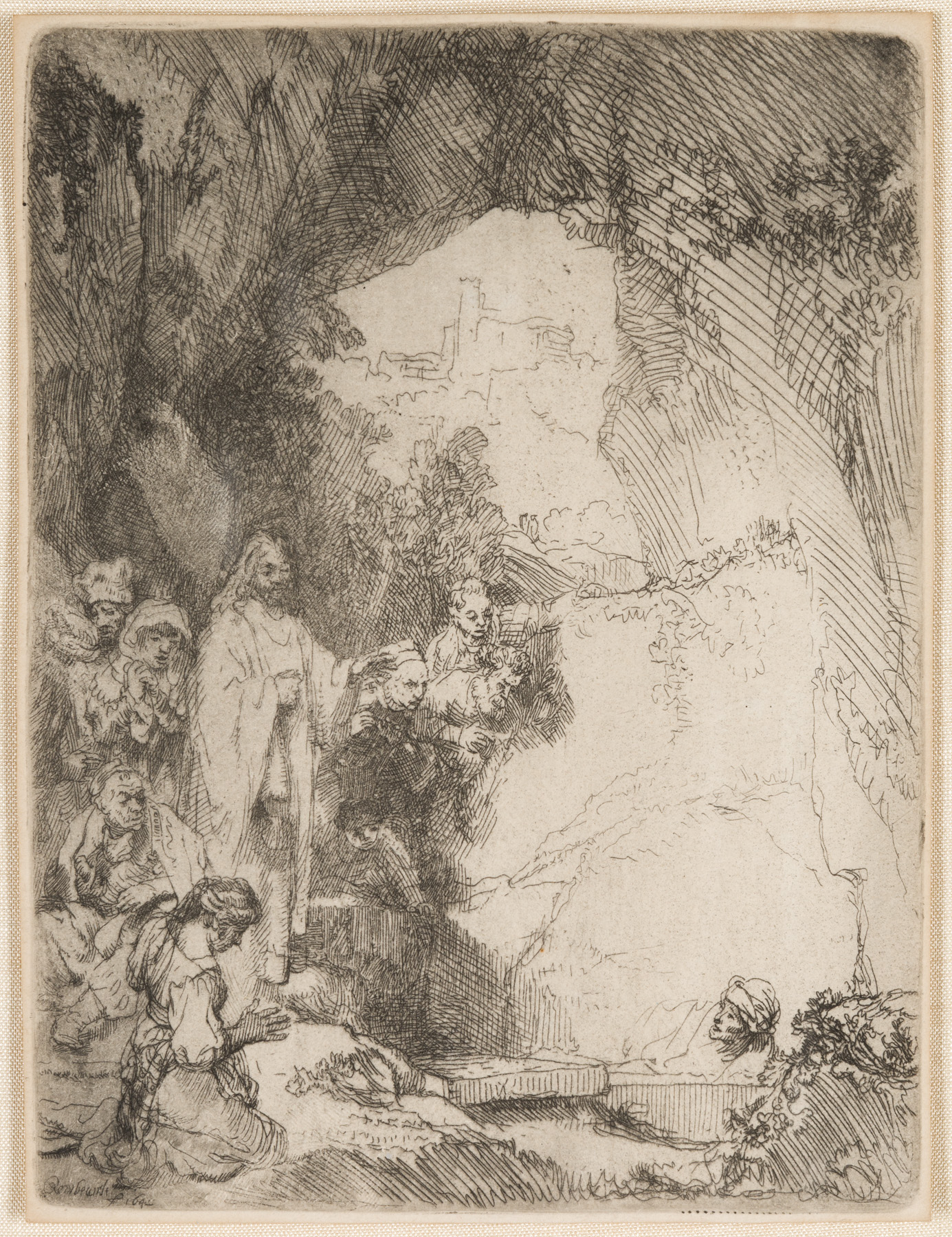 The Raising of Lazarus. Small Plate by Harmensz van Rijn Rembrandt