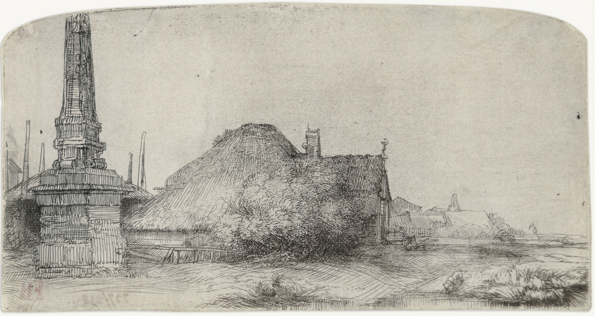 Cottage and Obelisk on the Spaarndammerdijk by Harmensz van Rijn Rembrandt