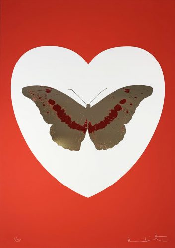 I Love You – White/Red/Cool Gold/Poppy Red by Damien Hirst