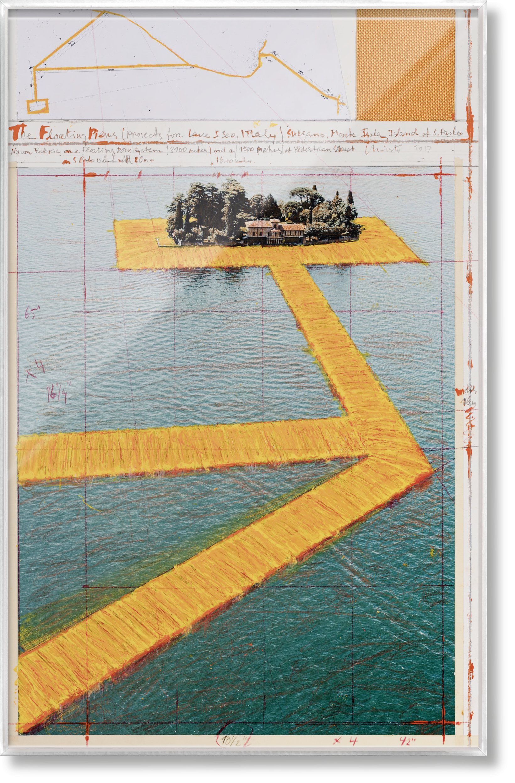 The Floating Piers, Art Edition No. 41–60 (Collage) by Christo and Jeanne-Claude