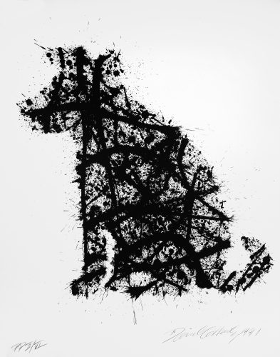 “Jackson Pollock’s Dog (On My Old Black and White TV” by David Gilhooly