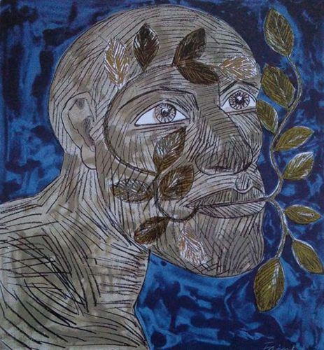 Green Man (Blue) by Elisabeth Frink