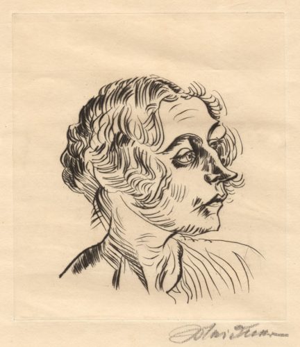 Frauenbildnes, nach rechts by Ludwig Meidner