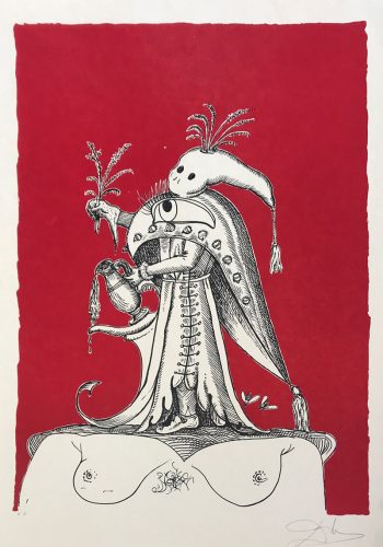 “Les Songes Drôlatiques de Pantagruel” (Plancha 73-7-Y) by Salvador Dali
