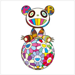 Atop a Ball of Flowers, a Panda Cub Sits Properly by Takashi Murakami at Vogtle Contemporary