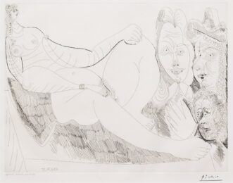 Femme au Lit avec Visiteurs…, from the 156 Series by Pablo Picasso at Leslie Sacks Gallery