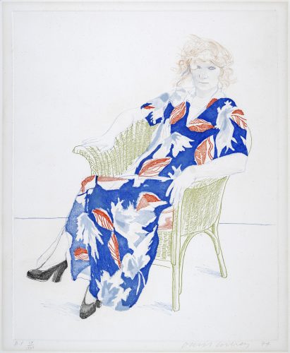 Celia in a Wicker Chair by David Hockney