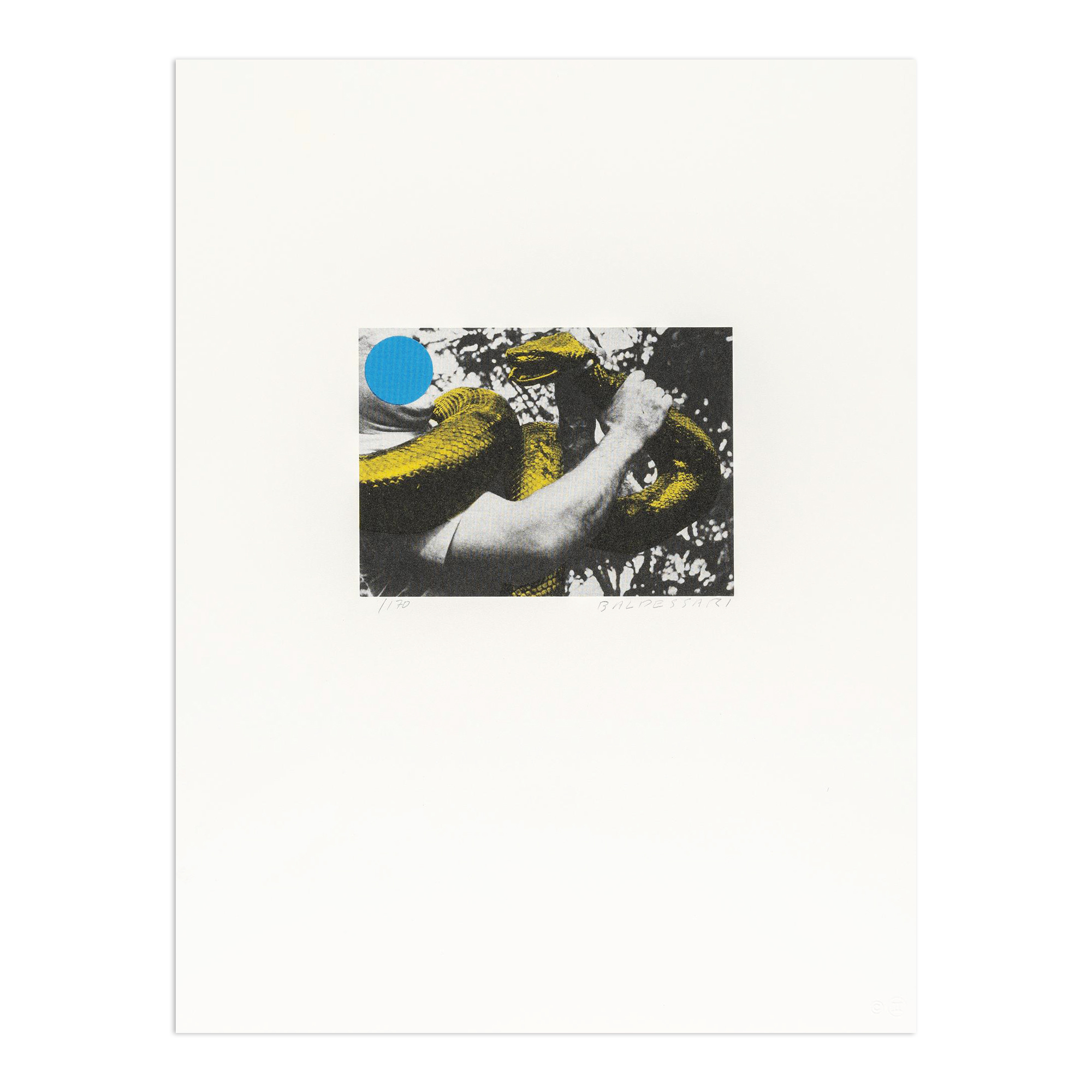Man with Snake (Blue and Yellow) by John Baldessari