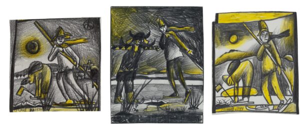 Untitled (Triptych) by Pit Morell at Emanuel von Baeyer - Cabinet