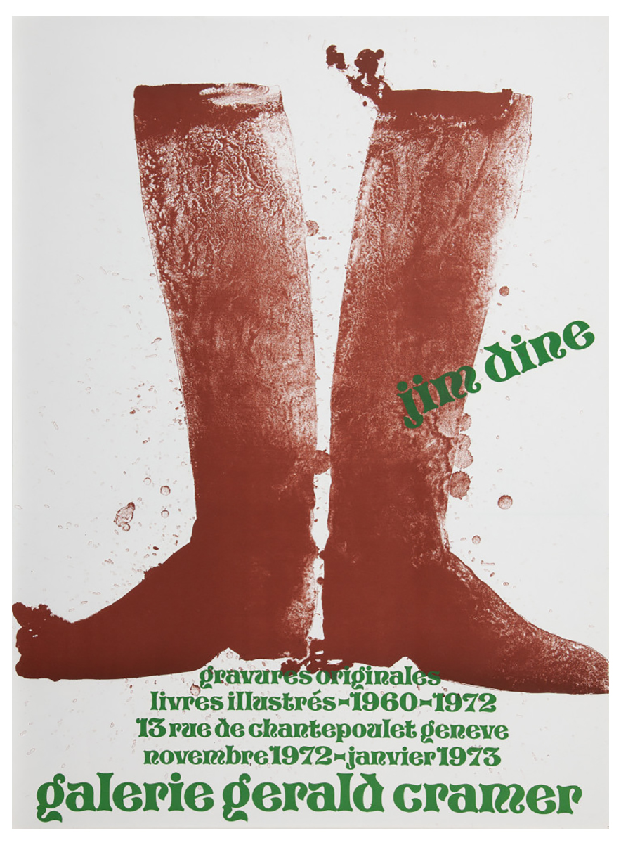 Galerie Gerald Cramer 1973 (Silhouette Boots on Brown Paper 1972) by Jim Dine