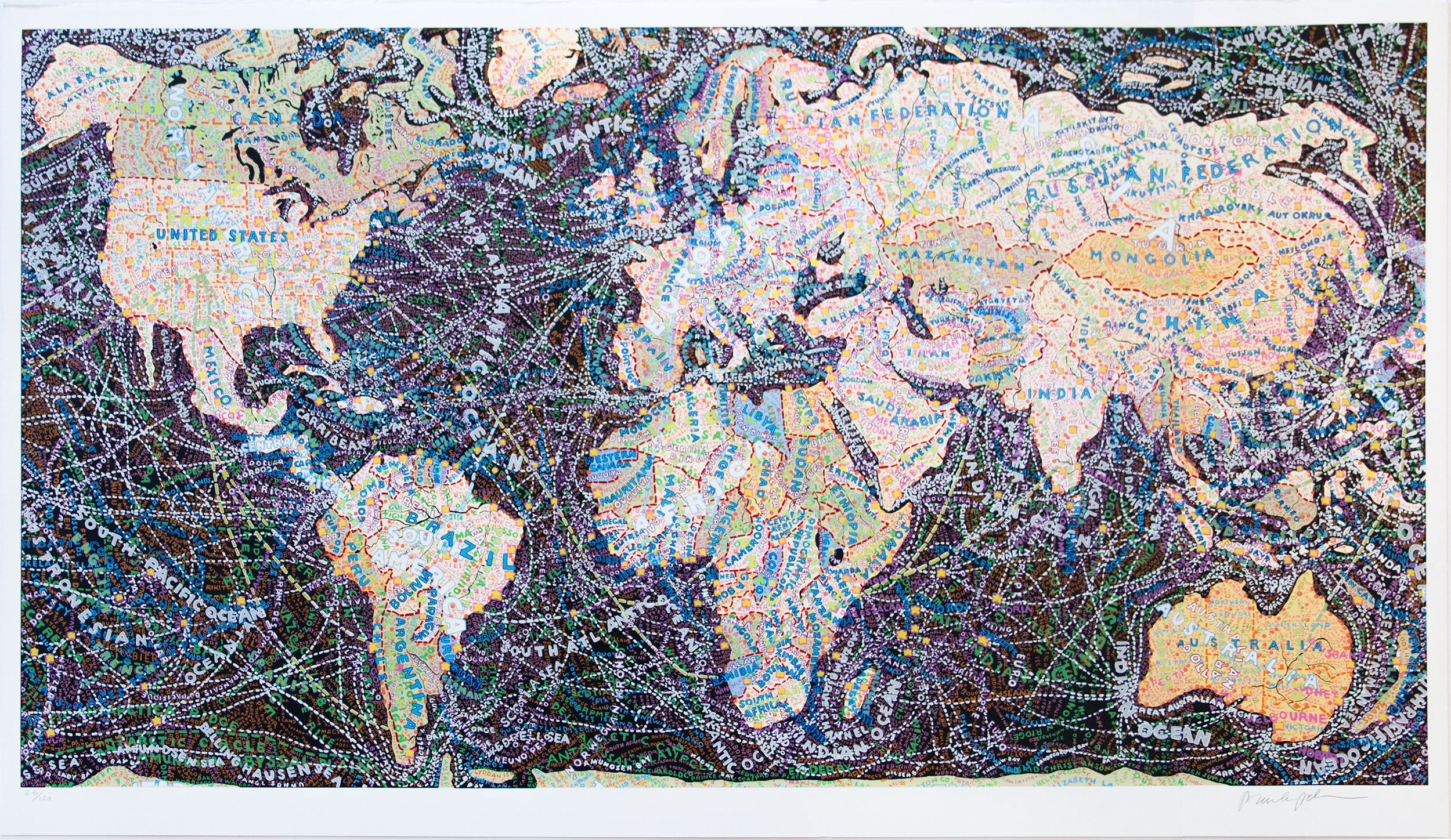 World Trade Routes by Paula Scher