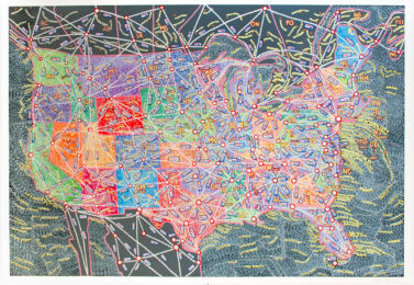 U.S.A. Distances by Paula Scher at Sims Reed Gallery (IFPDA)