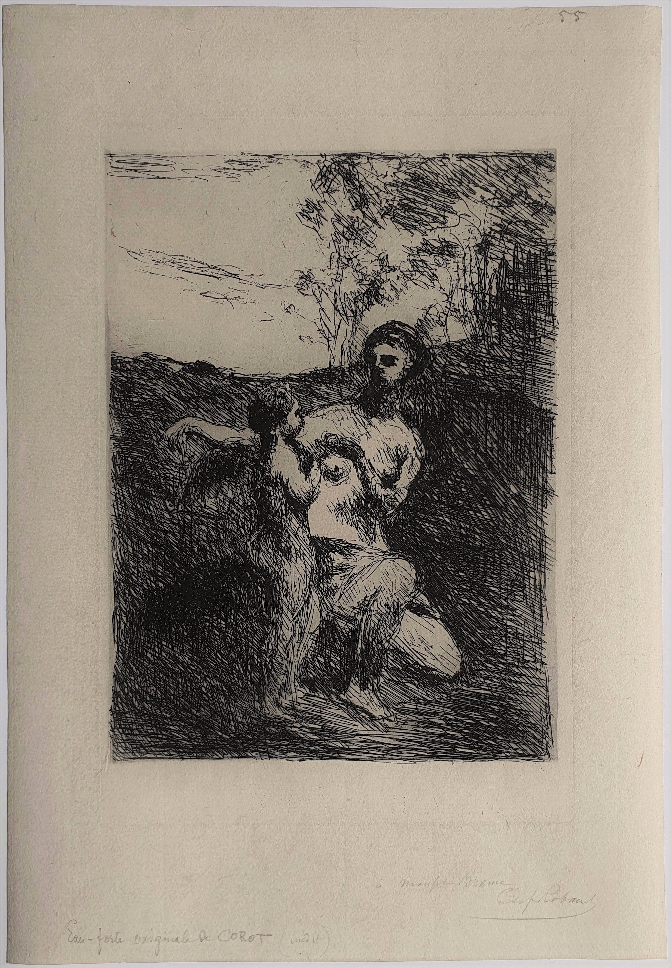 Vénus coupant les ailes de l’Amour, 1re planche by Jean-Baptiste-Camille Corot