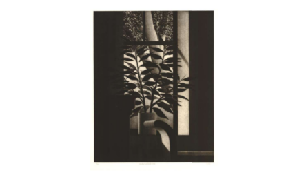 Window w/bench & trees by Robert Kipniss at ebo Gallery