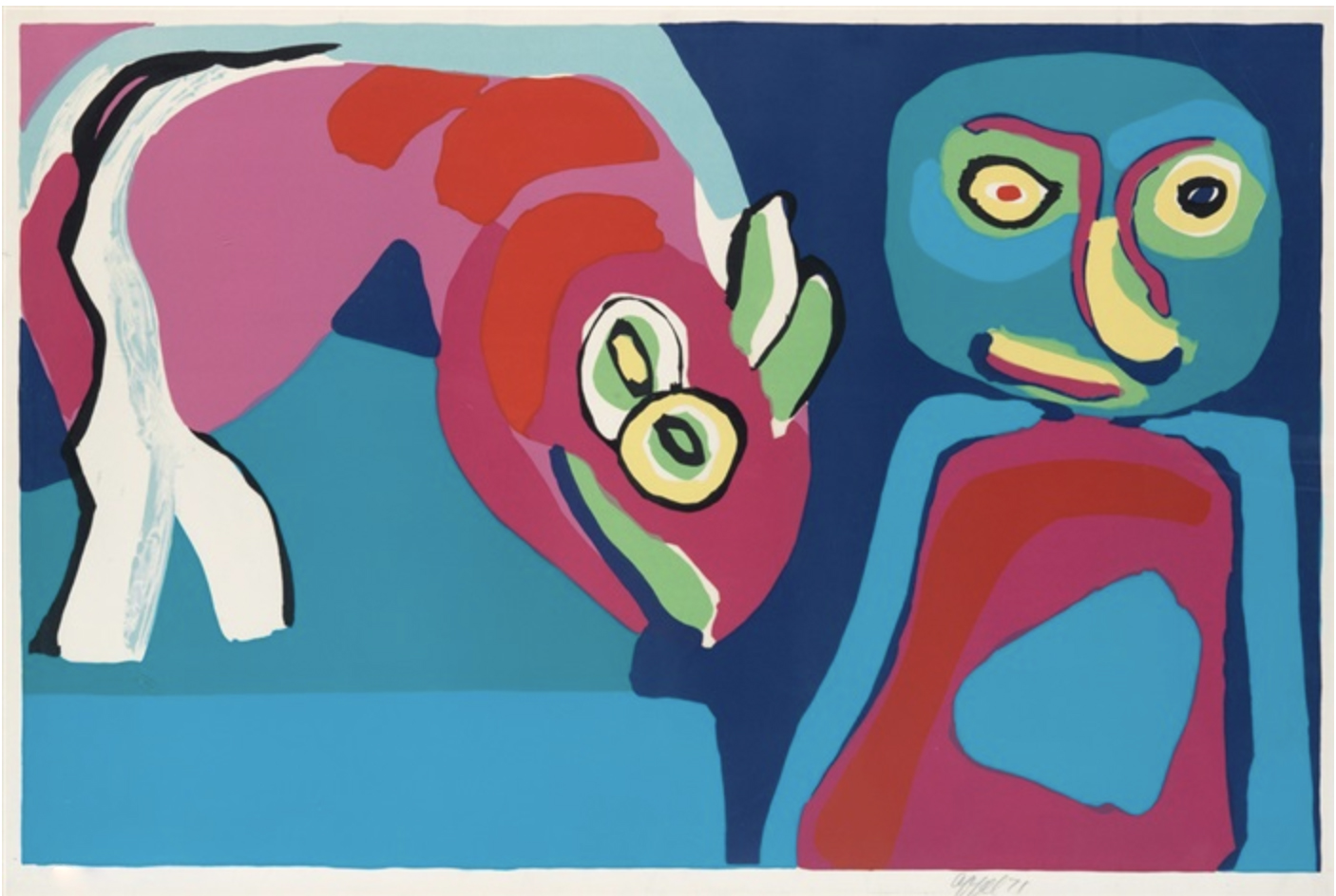 Personnage et cheval by Karel Appel
