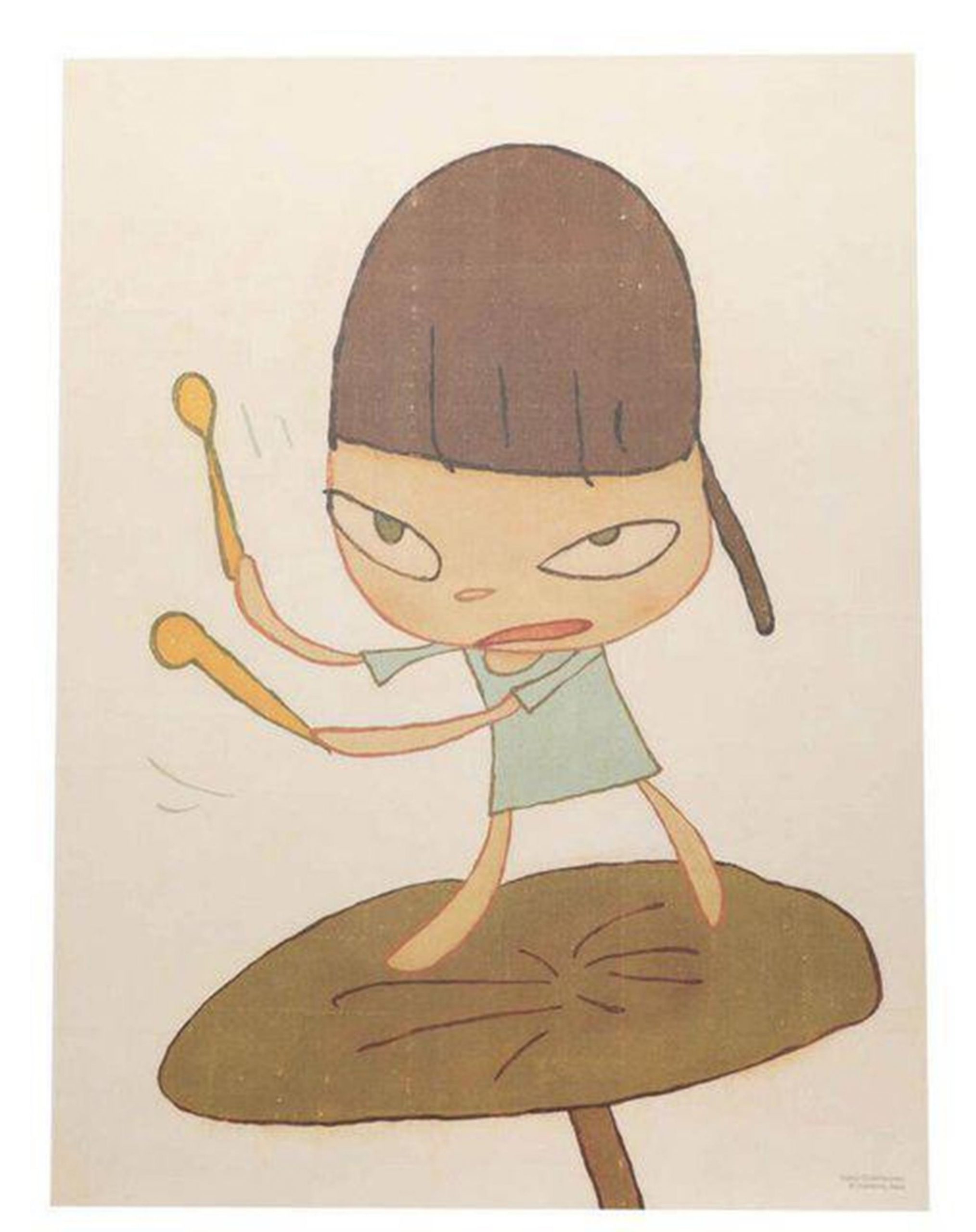 Marching on a butterbur leaf by Yoshitomo Nara