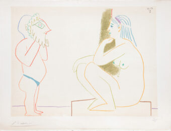 (Artist and Model Sitting.) Untitled from Suite de 15 dessins de Picasso. by Pablo Picasso at Peter Harrington Gallery