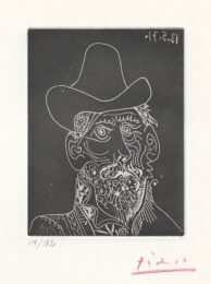 Buste d’homme barbu au chapeau by Pablo Picasso at Sylvan Cole Gallery