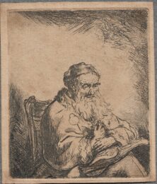 The Old Man with a Leaf of Trefoil on His Coat by Ferdinand Bol at Sylvan Cole Gallery