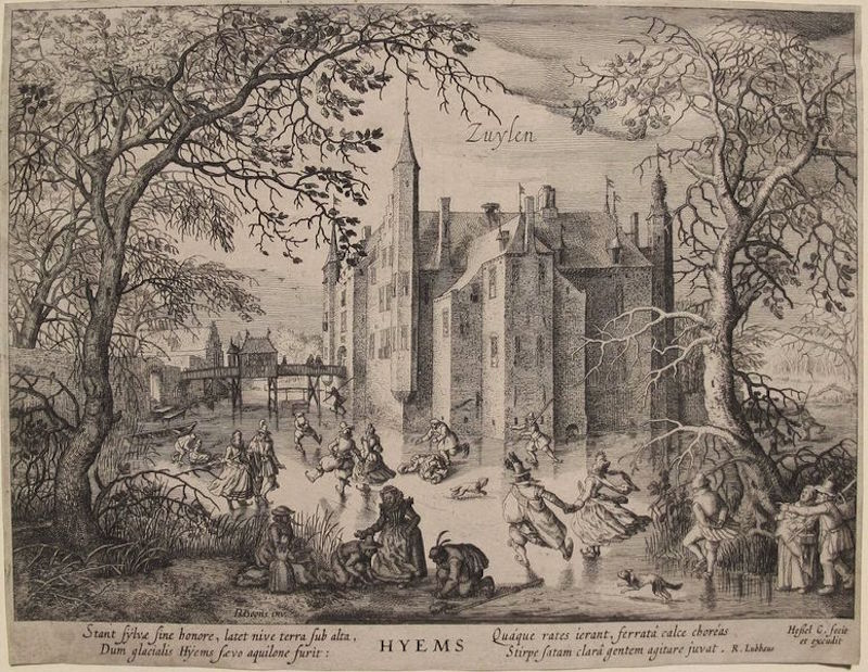 Winter Landscape with a View of Zuylen Castle by Hessel Gerrits