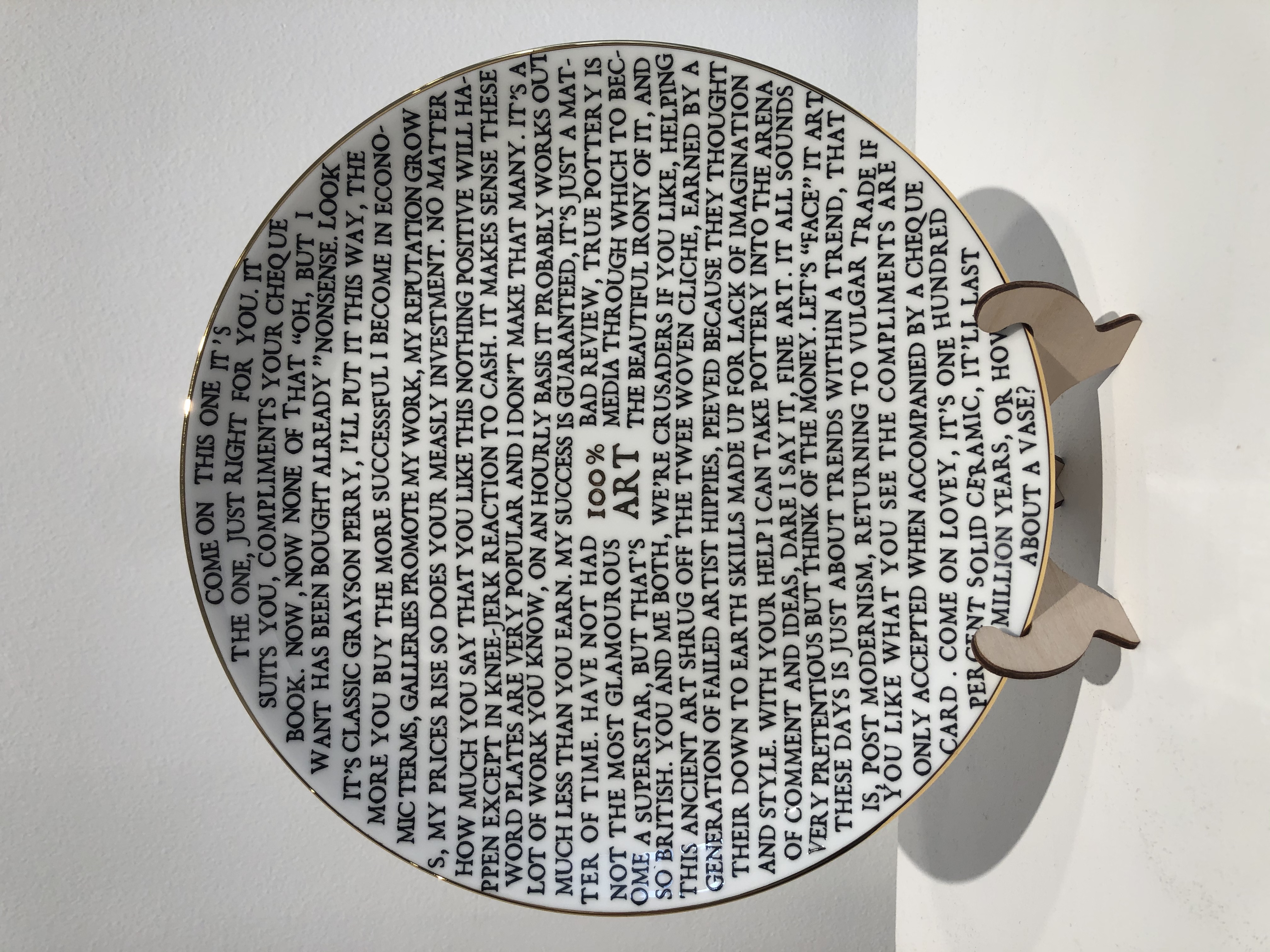 100% Art Plate by Grayson Perry RA