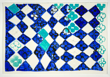 Field Of Flowers: Blue + Black by Judy Ledgerwood at Manneken Press (IFPDA)
