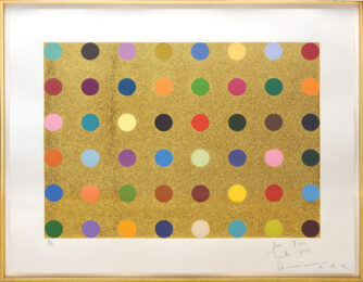 Proctolin (Gold Glitter). by Damien Hirst at Peter Harrington Gallery