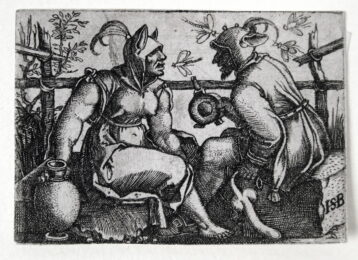 Two Fools (or Fool and Foolish Woman) by Hans Sebald Beham at Harris Schrank Fine Prints