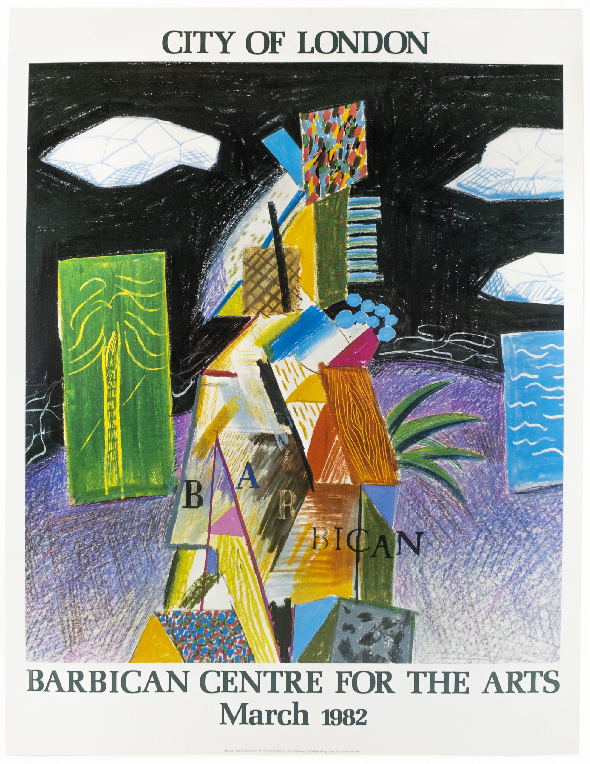 Barbican Centre for the Arts, Miami 1982 (Detail from Cubistic Bar 1980) by David Hockney