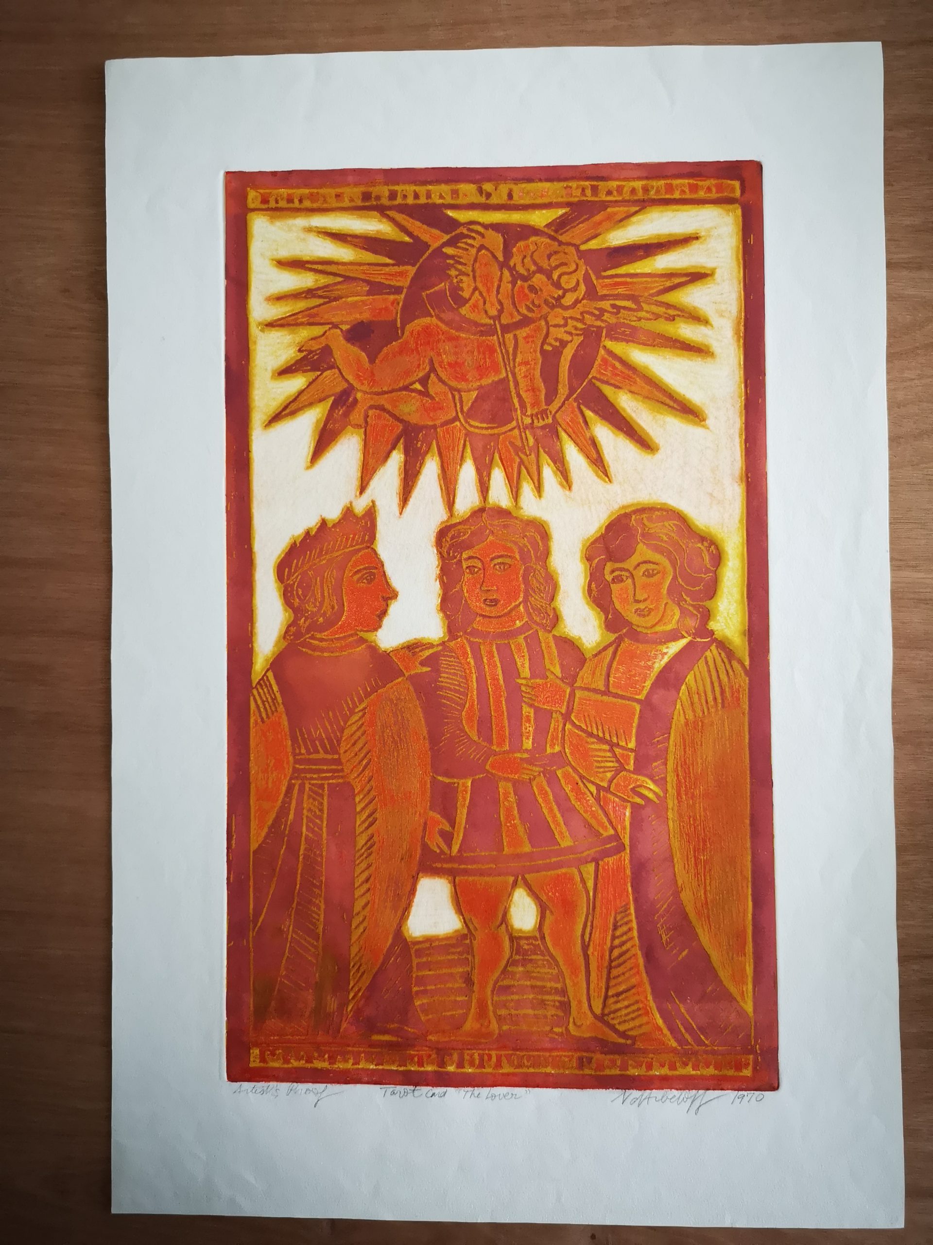 Medieval Tarot Card: The Lover by Natalie d'Arbeloff