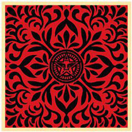 Japanese Fabric Pattern (Red 1) by Shepard Fairey at Taglialatella Galleries