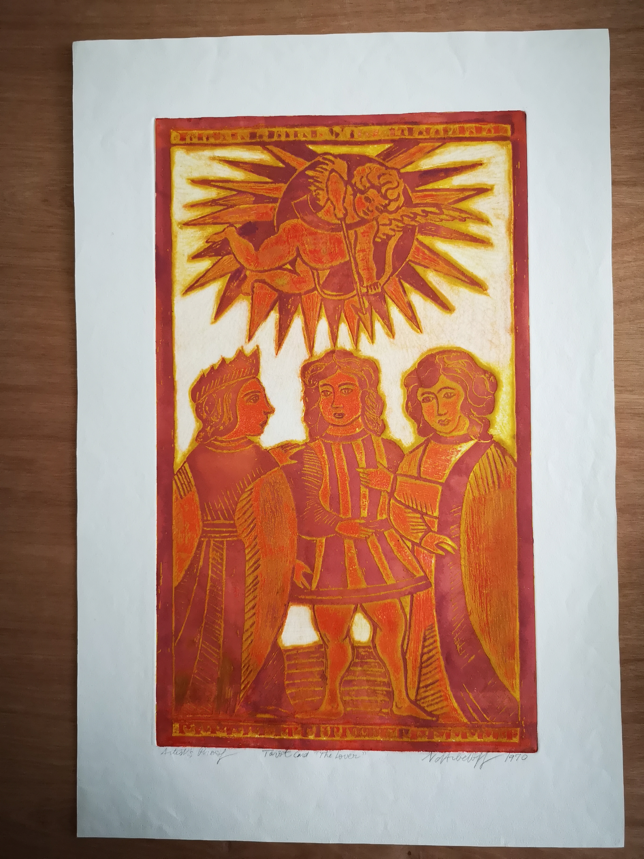 Medieval Tarot Card: The Lover by Natalie d'Arbeloff