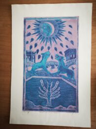Medieval Tarot Card: The Moon by Natalie d'Arbeloff at Pomegranate Fine Art