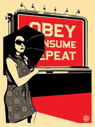 Obey Billboard (Consume) by Shepard Fairey at Taglialatella Galleries