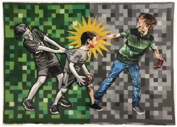 Two Sides to Every Story by Logan Hicks / Joe Iurato at Taglialatella Galleries