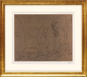 Femme nue pêchant des truites à la main. (Nude Woman Fishing for Trout by Hand.) by Pablo Picasso at Peter Harrington Gallery