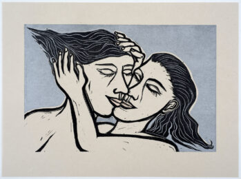 Kissing Couple by Eileen Cooper RA at Sims Reed Gallery (IFPDA)