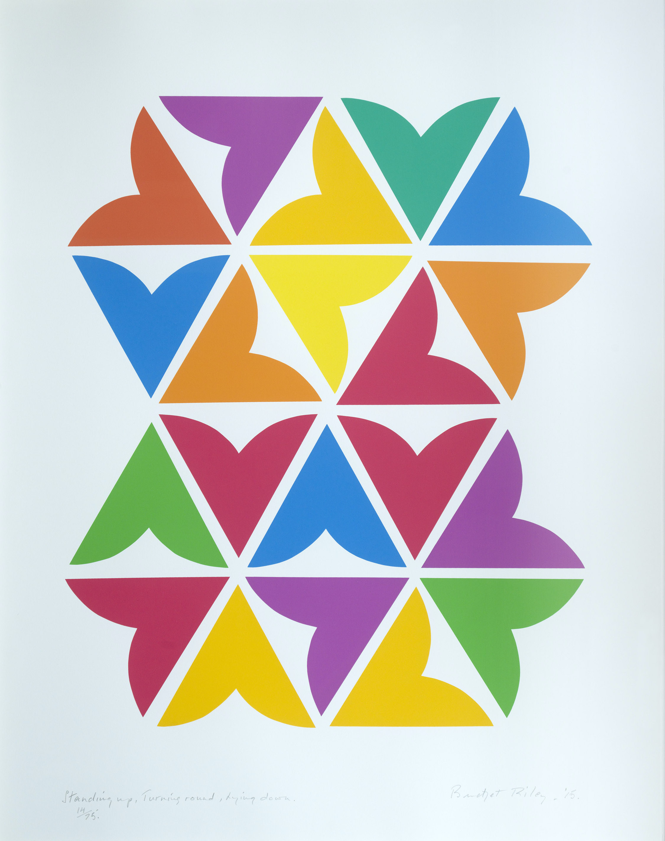 Standing Up, Turning Round, Lying Down by Bridget Riley