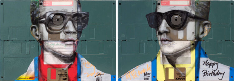 Constuct (diptych) by Nick Gentry at Robert Fontaine Gallery