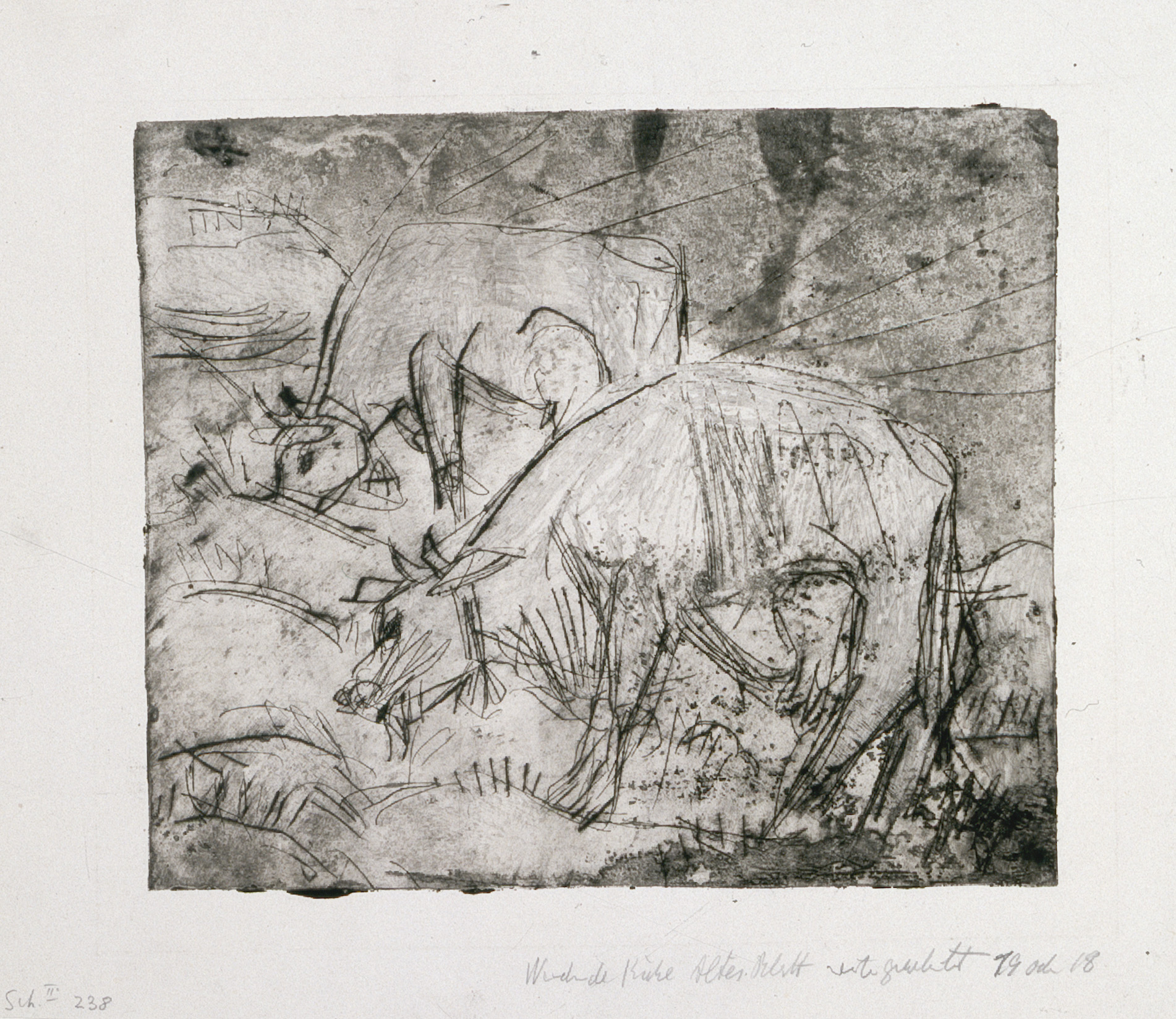Weidende Kühe (Grazing Cows) by Ernst Ludwig Kirchner