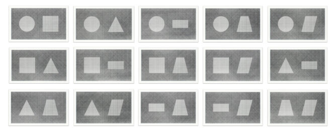 Six Geometric Figures & All Their Combinations (in pairs) by Sol LeWitt at Krakow Witkin Gallery