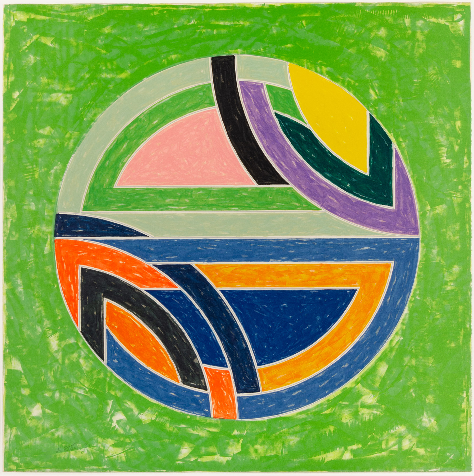 Sinjerli Variation Squared with Colored Ground II by Frank Stella