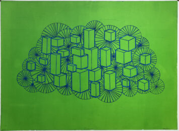 Geometric Cloud  (EV by Lance Letscher at Flatbed Press and Gallery