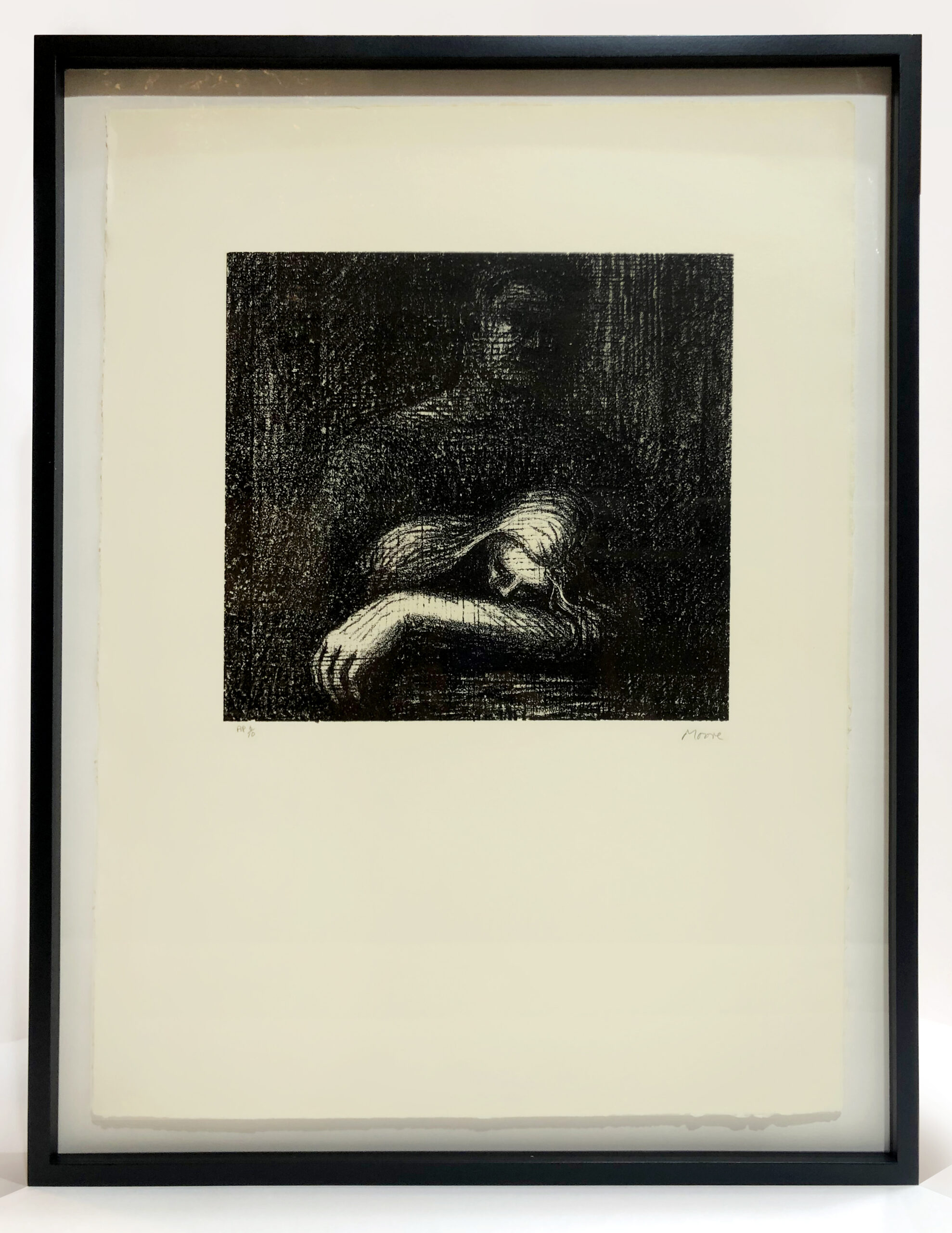 Lullaby: Sleeping Head (framed) by Henry Moore