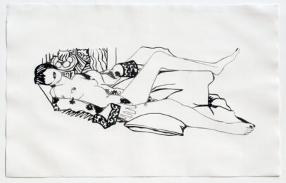 Monica Nude with Purple Robe by Tom Wesselmann at RoGallery