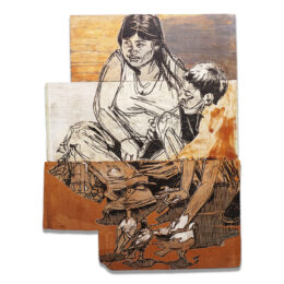 Pigeon Feeding Family by Swoon at Taglialatella Galleries