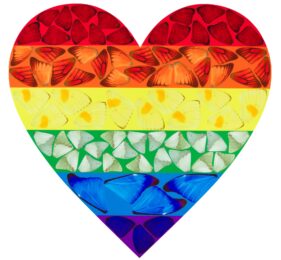 Rainbow Heart, small by Damien Hirst at Dovehouse Contemporary
